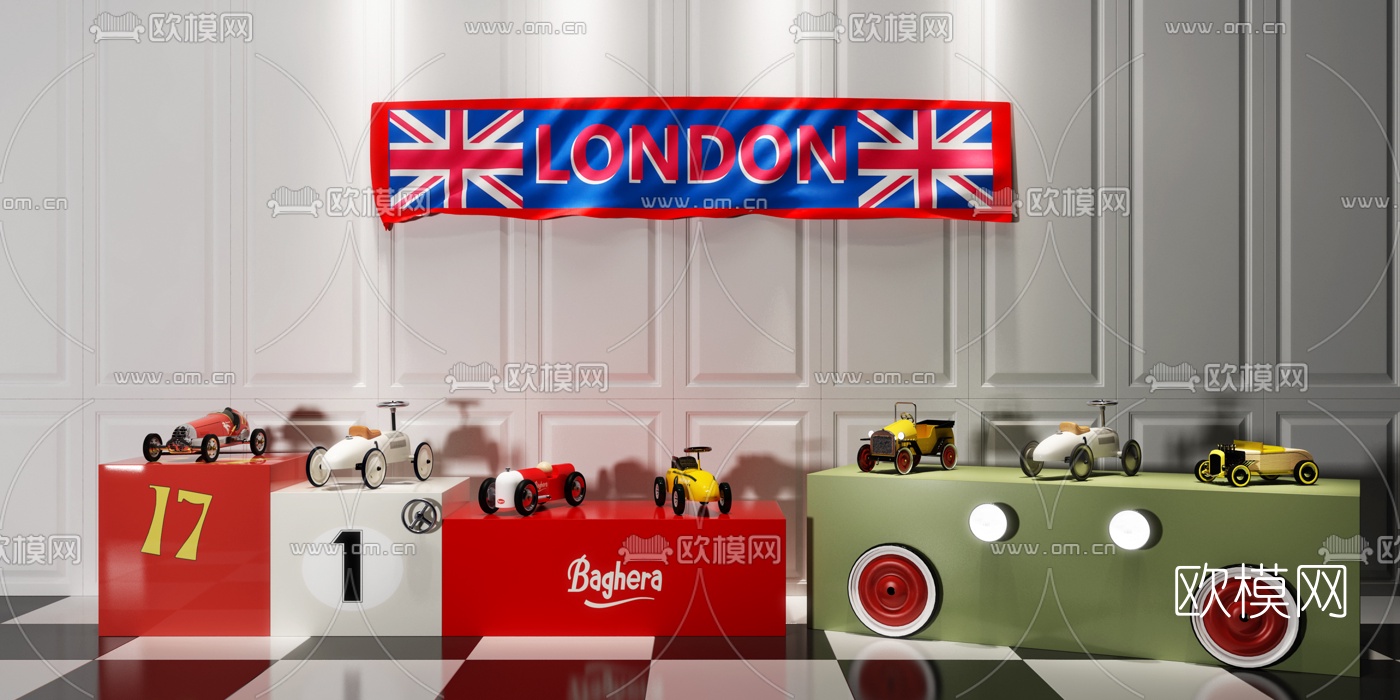 简欧英伦儿童玩具汽车3d模型下载