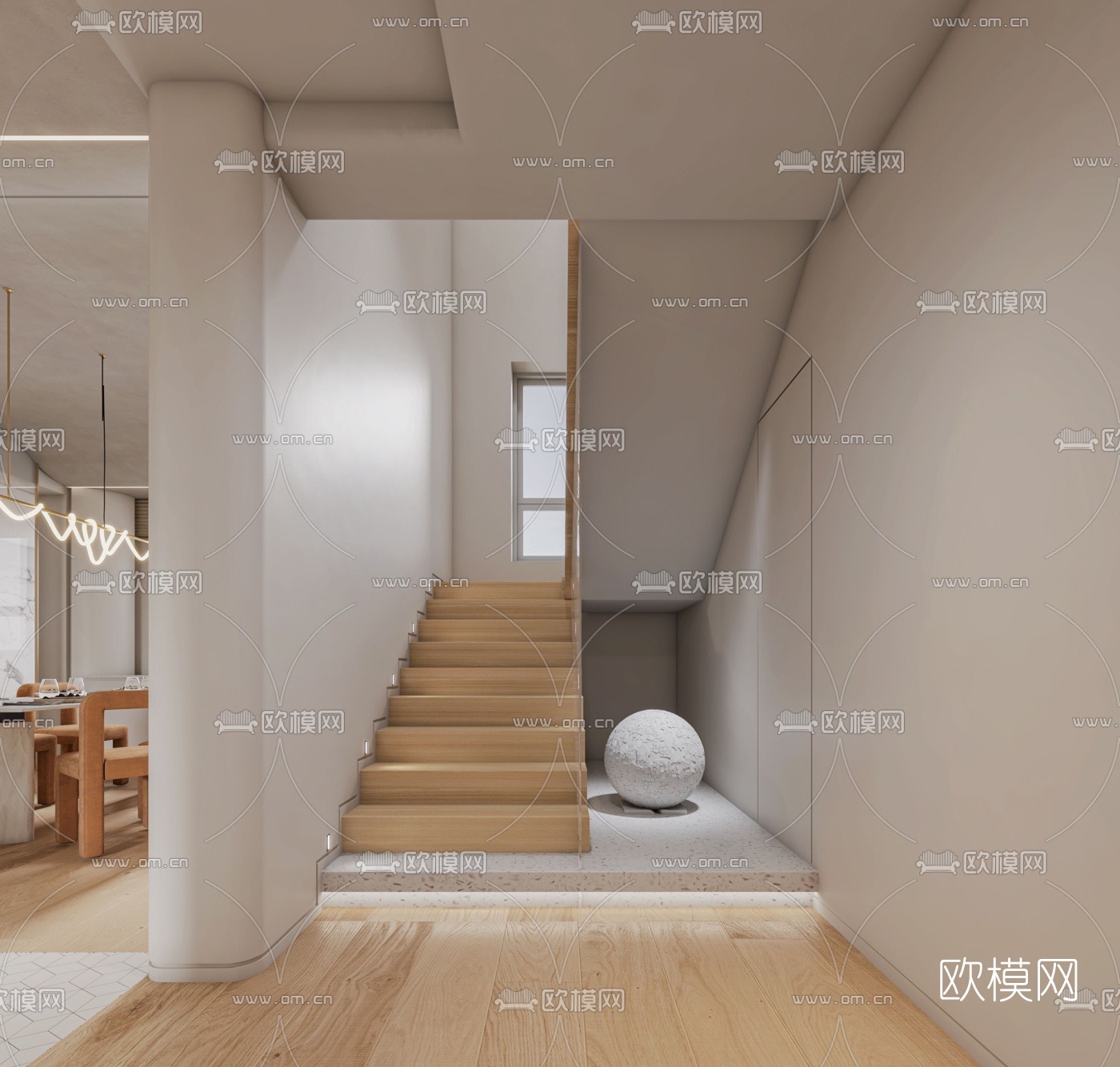 北欧楼梯间3d模型