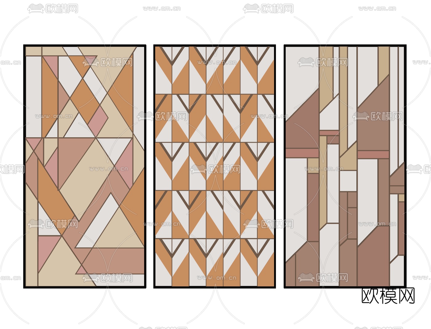 现代镂空隔断屏风su模型下载
