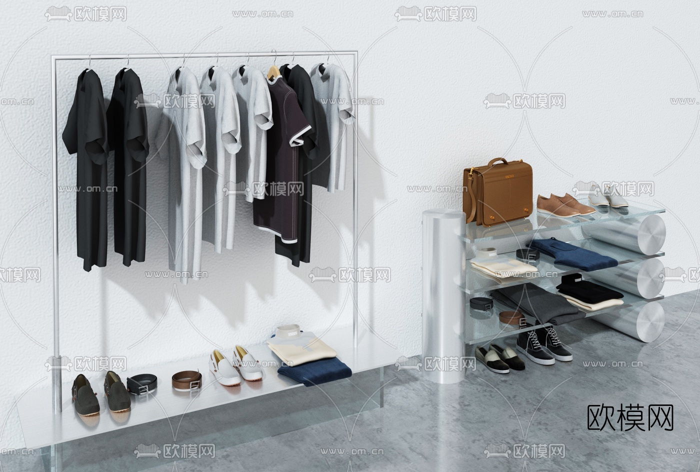 现代鞋包服饰3d模型下载