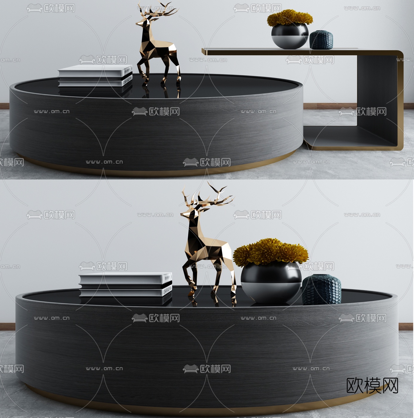 现代圆形茶几3d模型