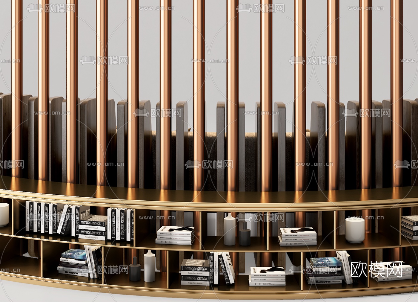 现代布艺弧形卡座沙发3d模型下载（渲染图5）