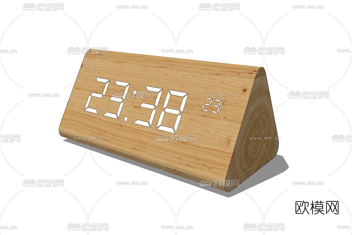 现代实木电子闹钟免费su模型下载