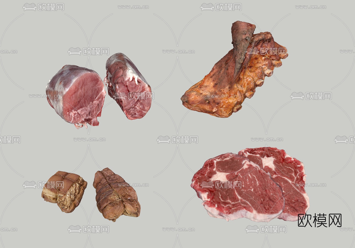 现代排骨猪肉su模型下载