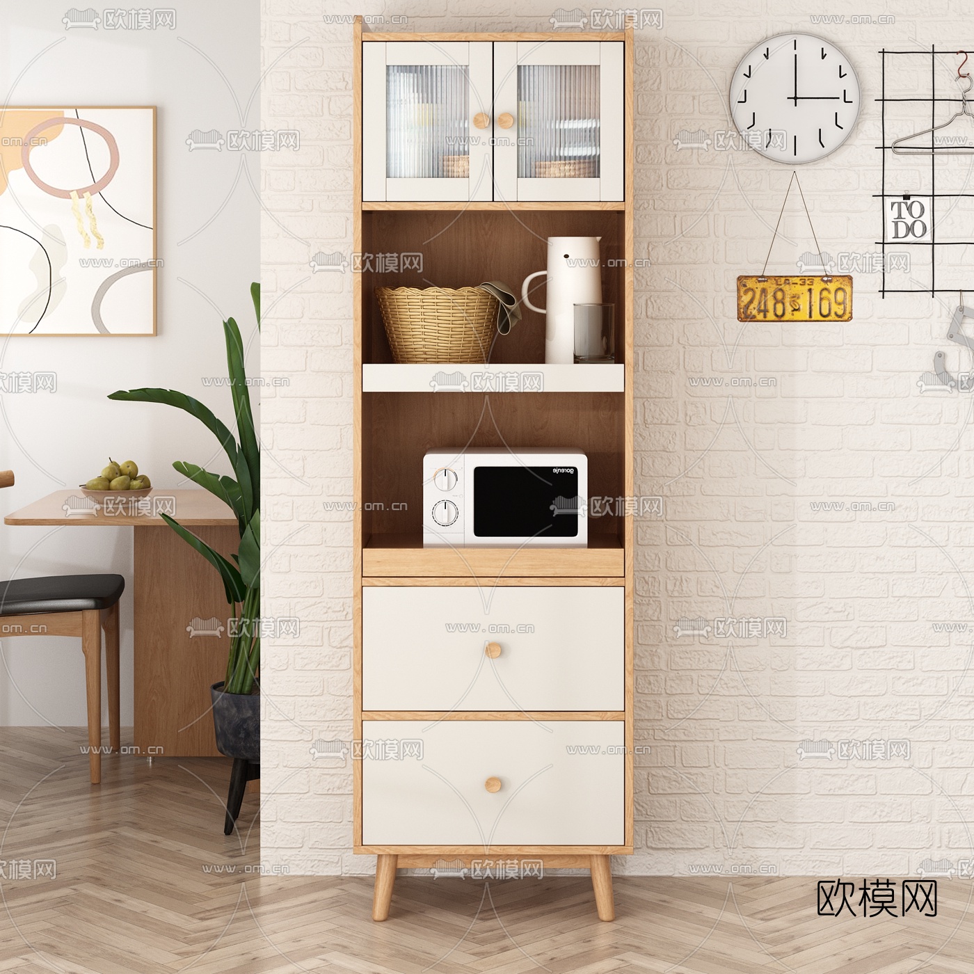 北欧边柜储物柜3d模型
