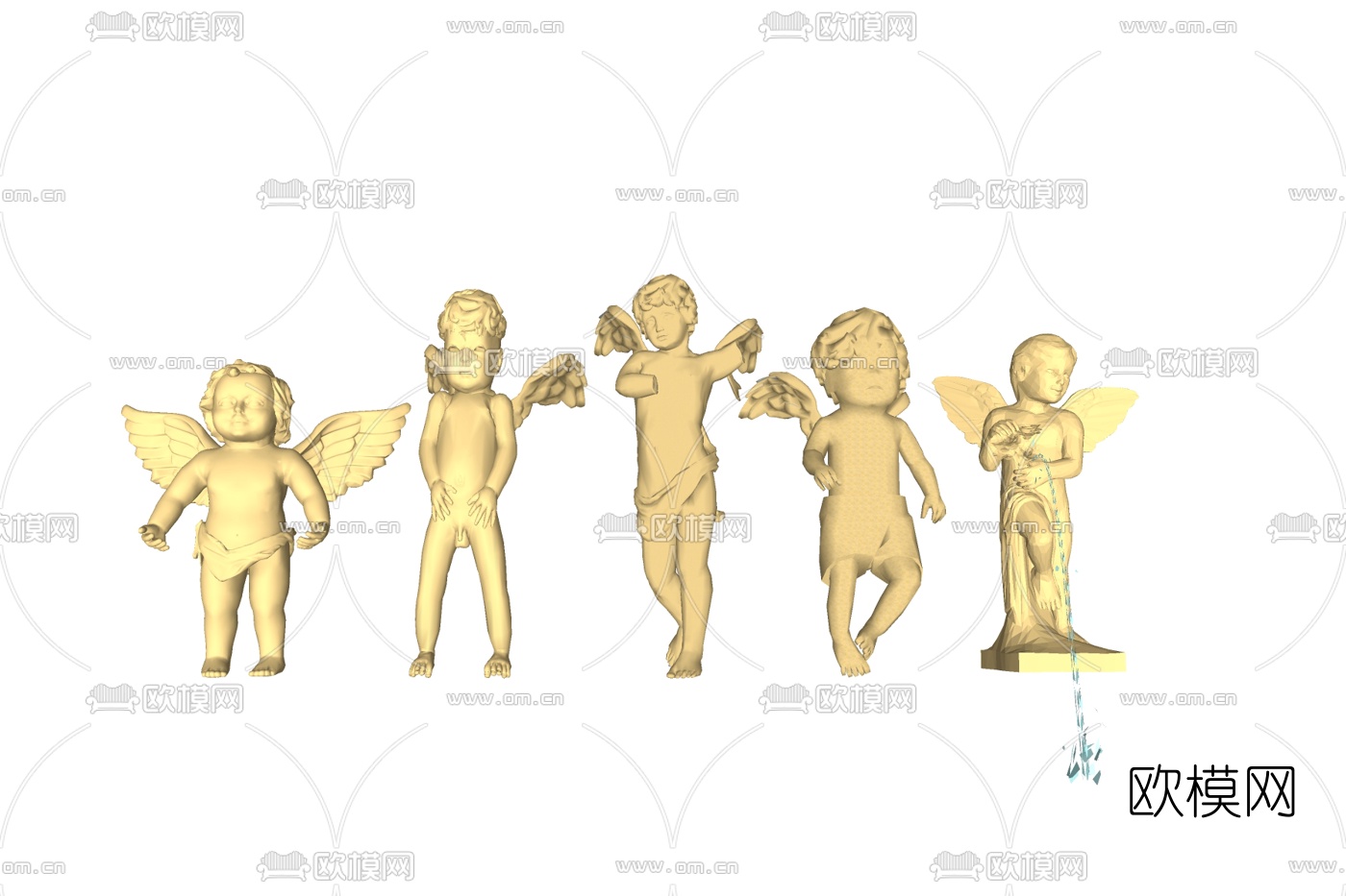 欧式人物雕塑su模型下载