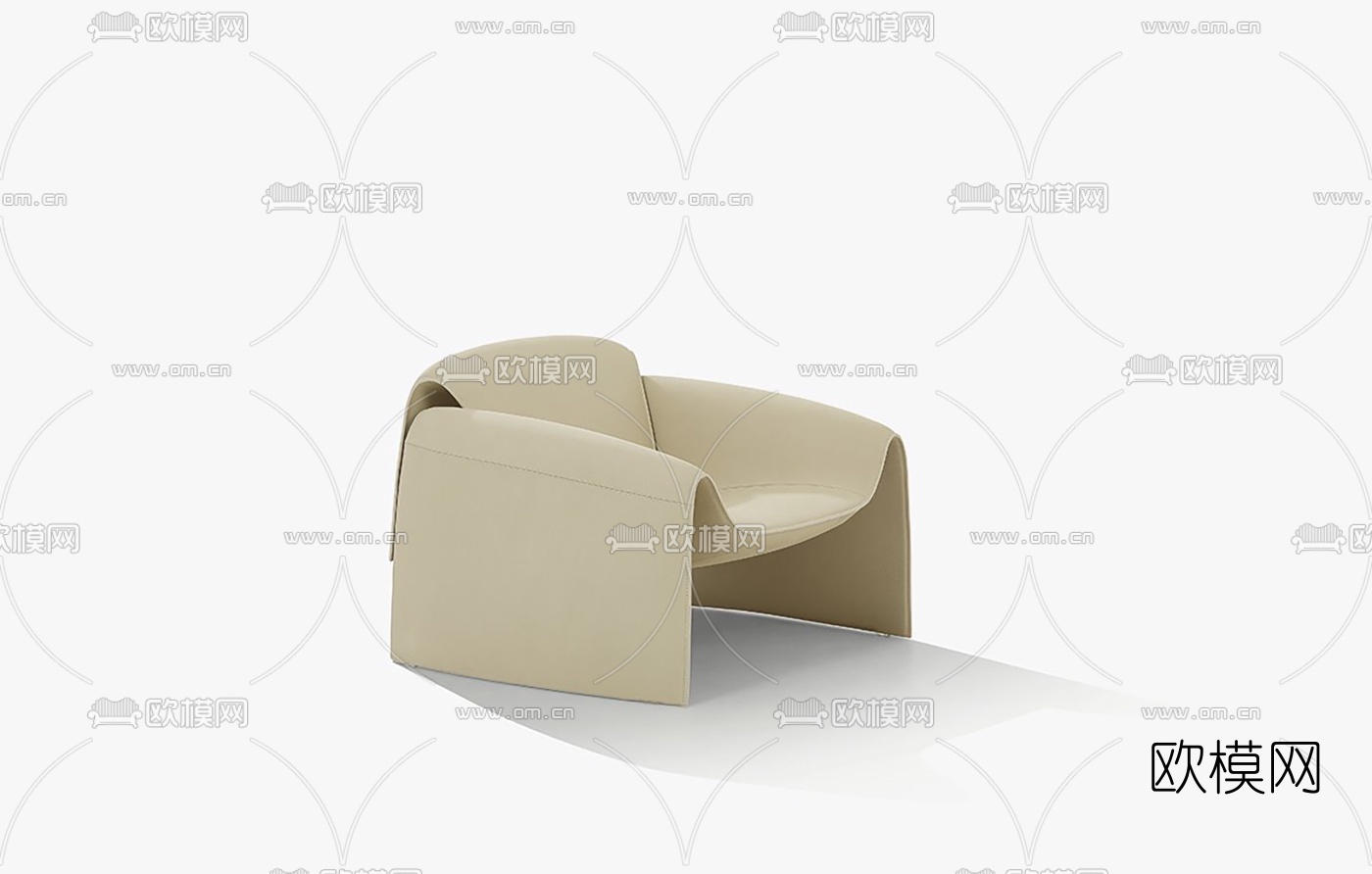 现代布艺休闲椅su模型下载（渲染图3）