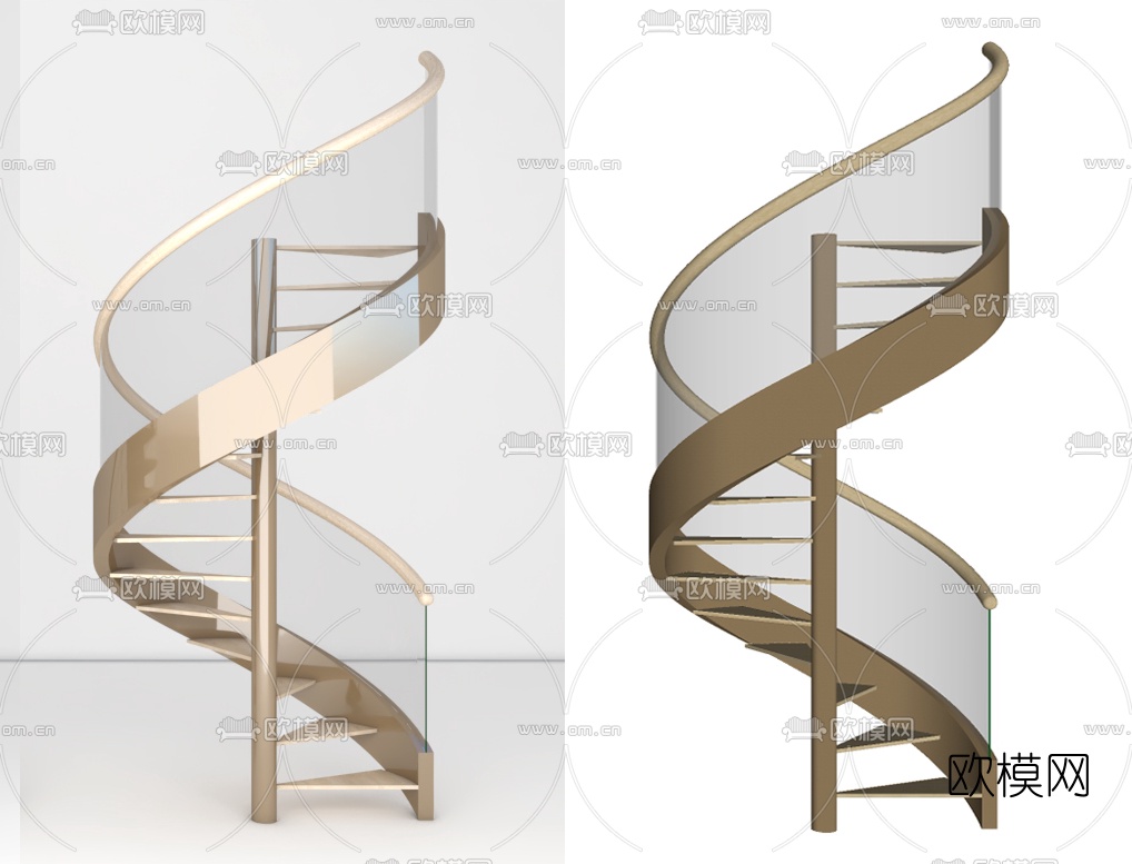 现代金属旋转楼梯su模型下载（渲染图4）