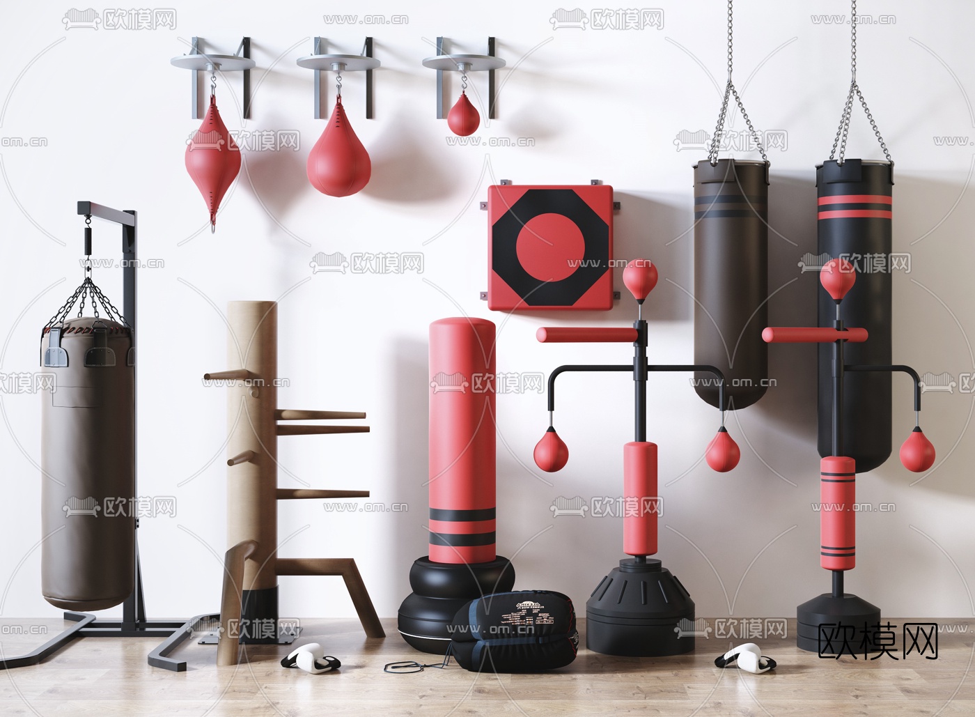 现代拳击沙包运动器材3d模型下载