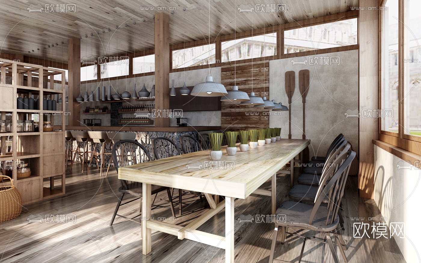 北欧快餐厅3d模型下载（渲染图2）