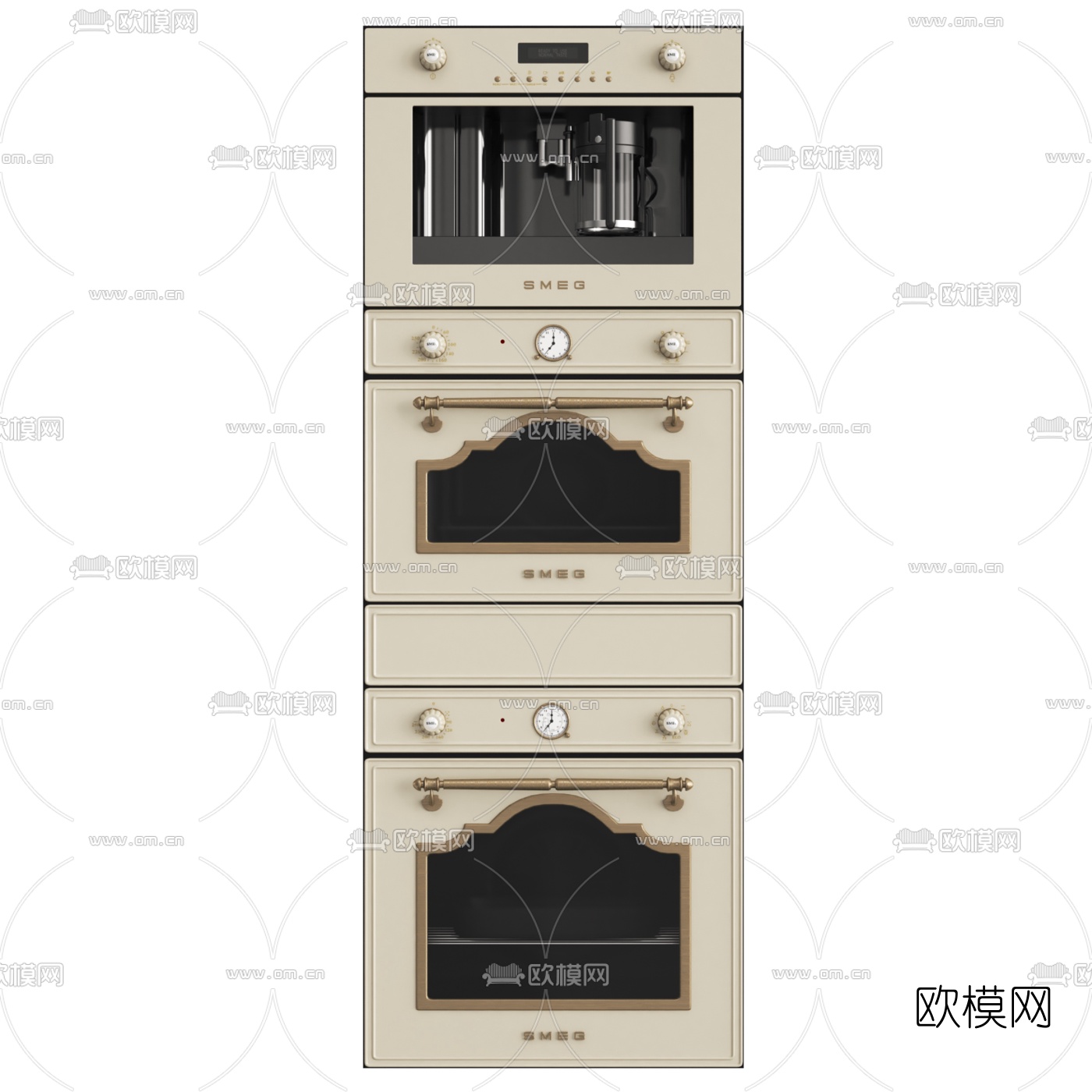 欧式抽油烟机烤箱洗碗机3d模型下载（渲染图3）