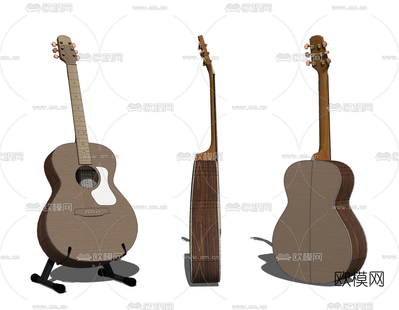 现代吉他乐器su模型下载