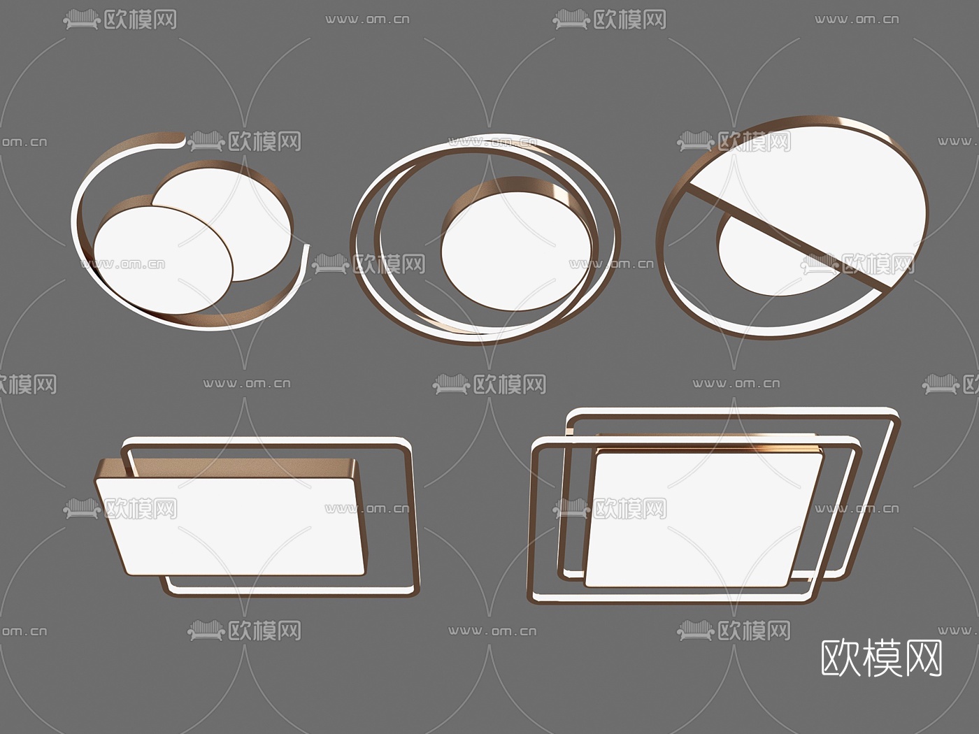 现代极简几何吸顶灯3d模型