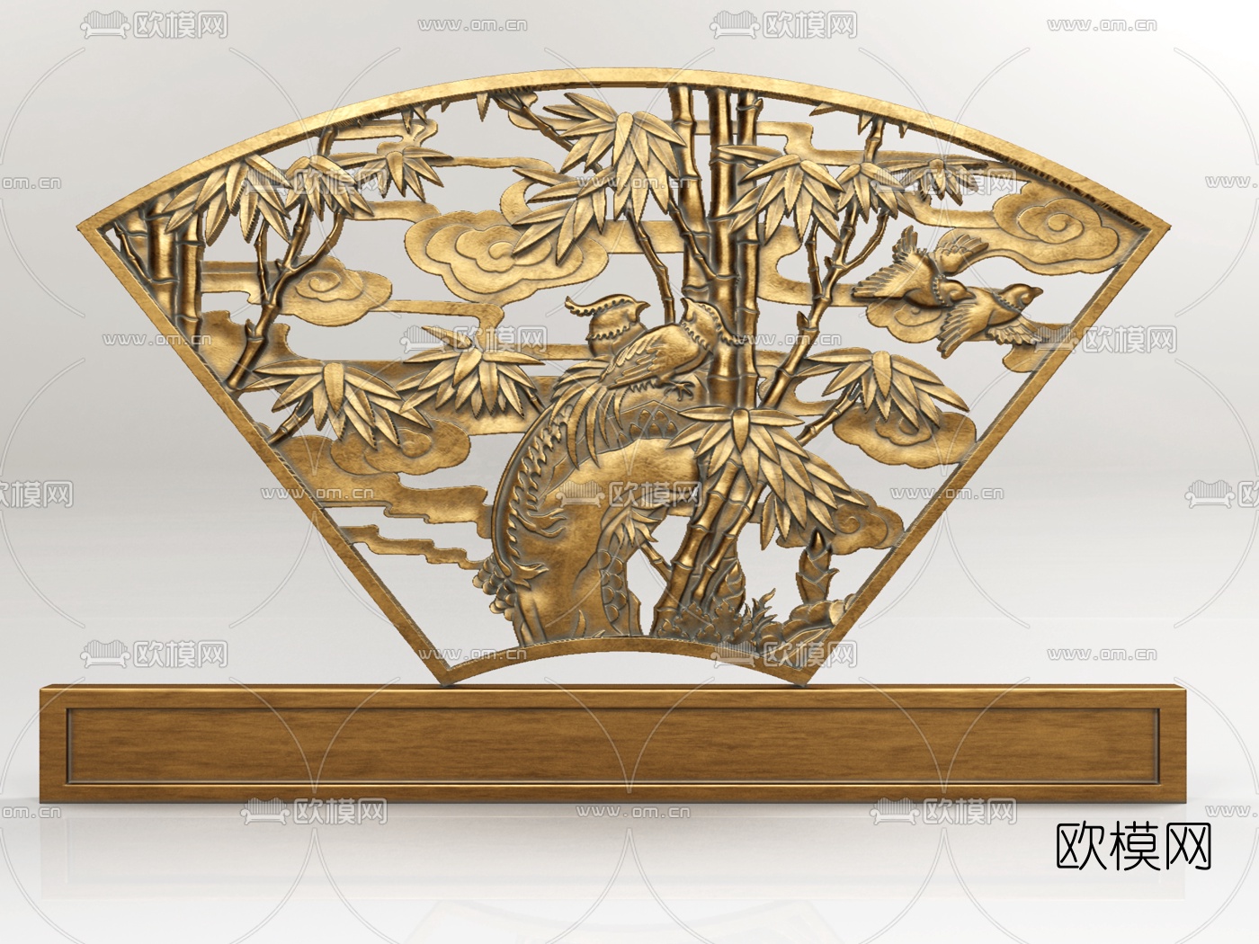 中式金属浮雕雕塑3d模型