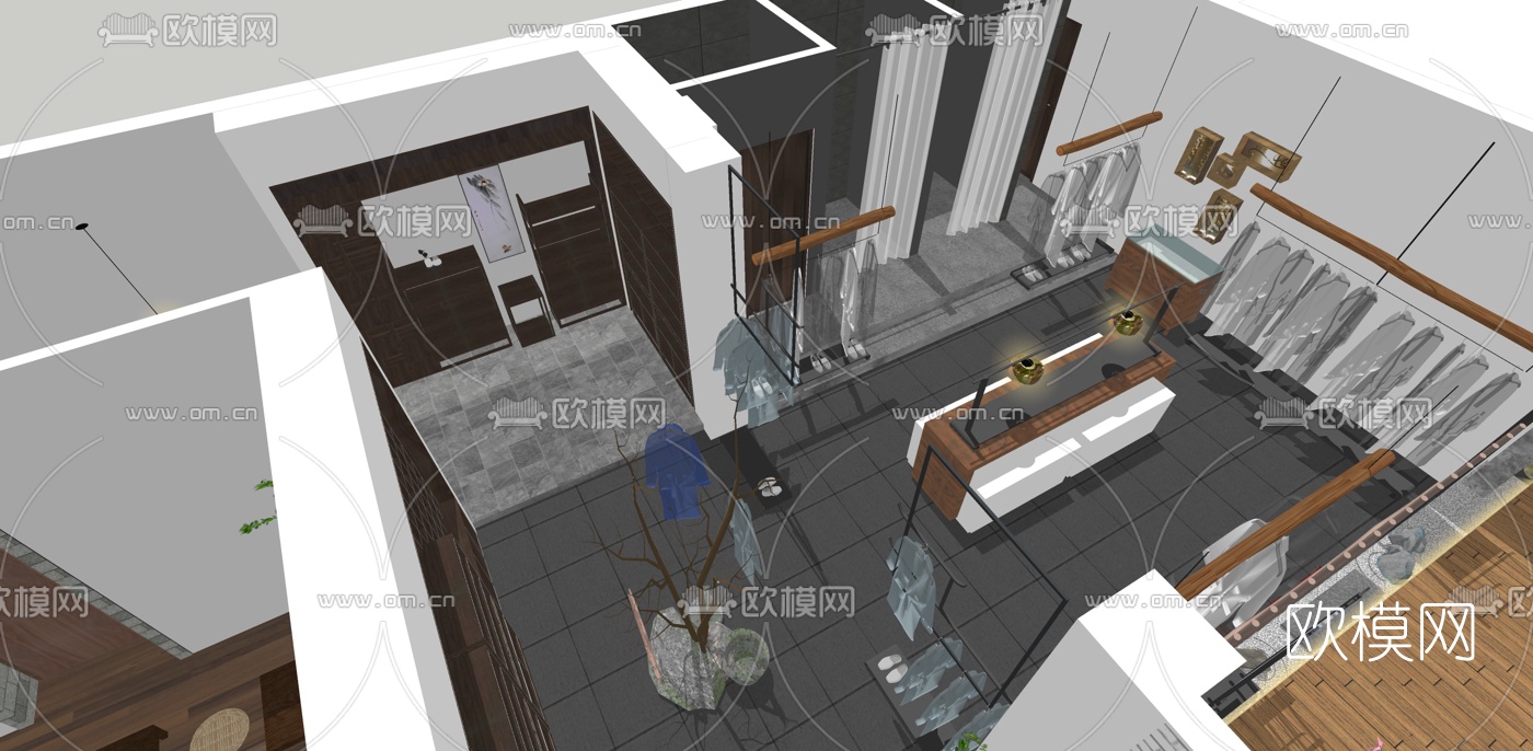 中式禅意茶馆su模型下载（渲染图5）
