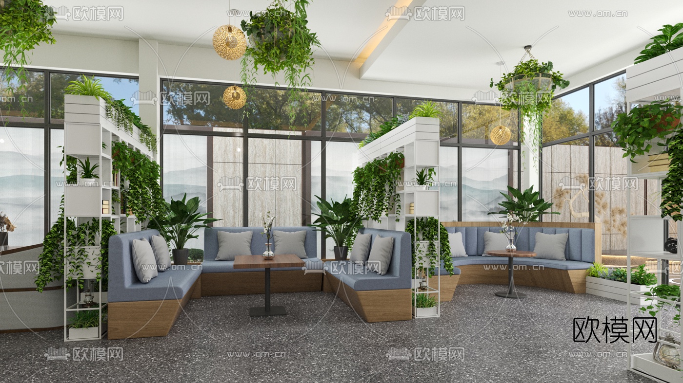 北欧咖啡厅3d模型下载