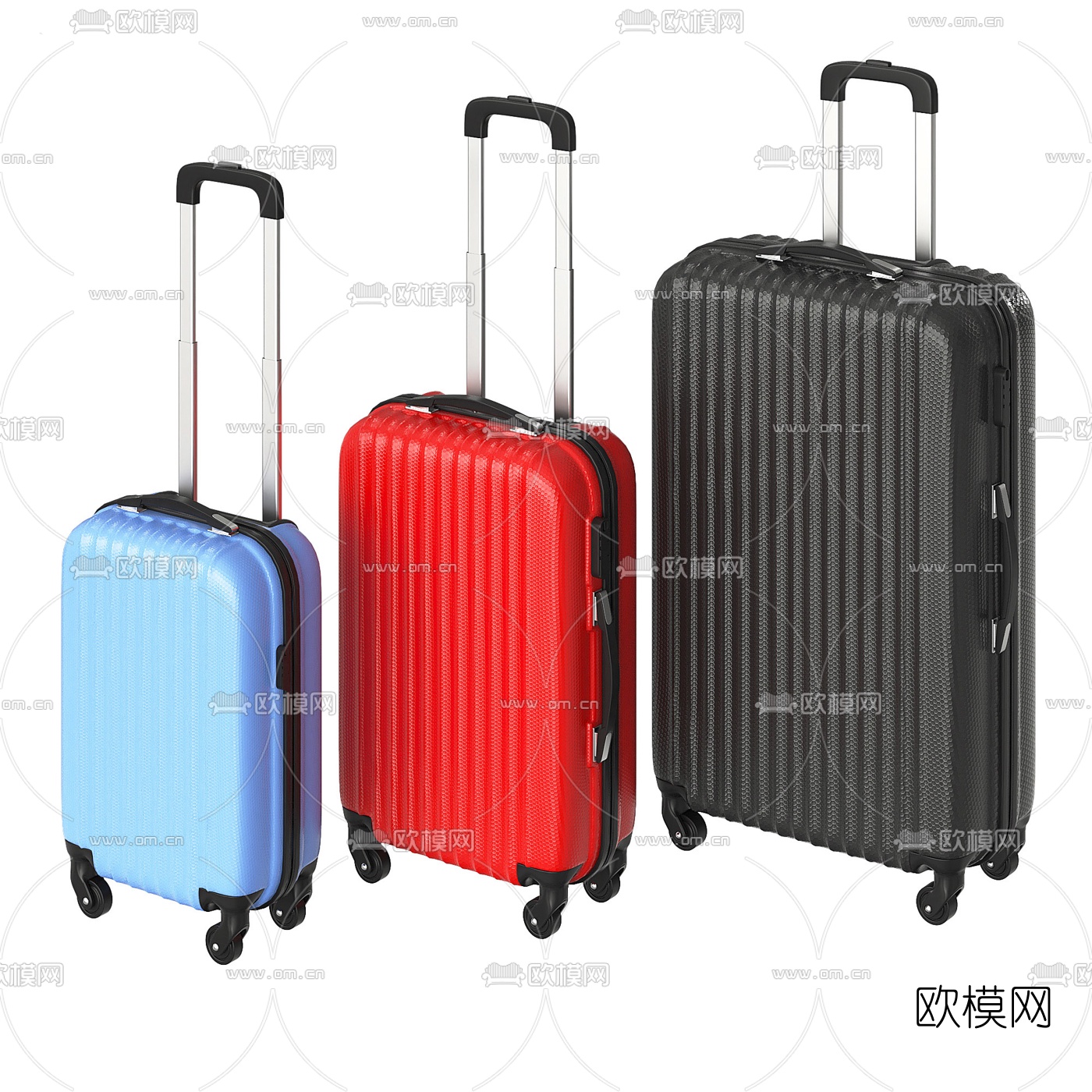 现代行李箱3d模型下载（渲染图1）