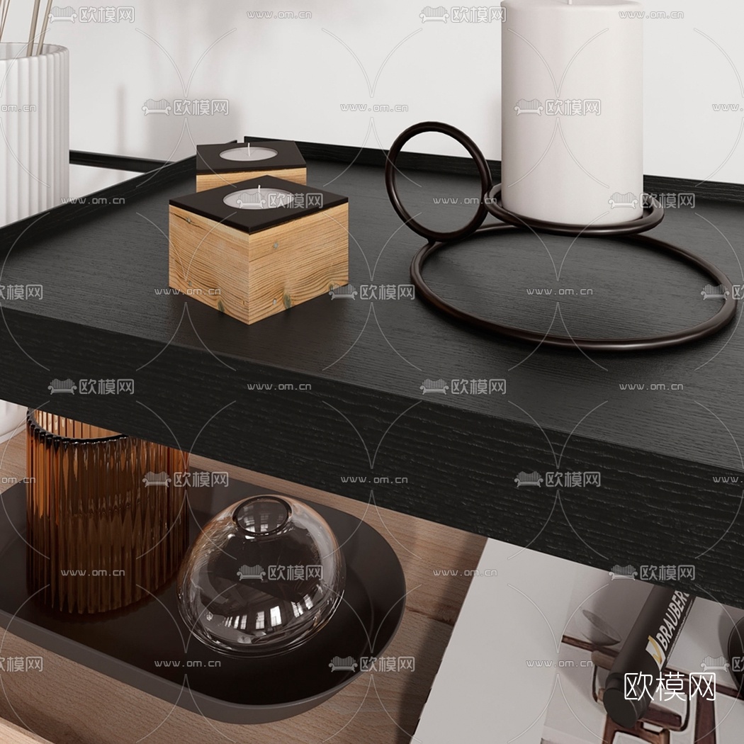 现代摆件置物架3d模型