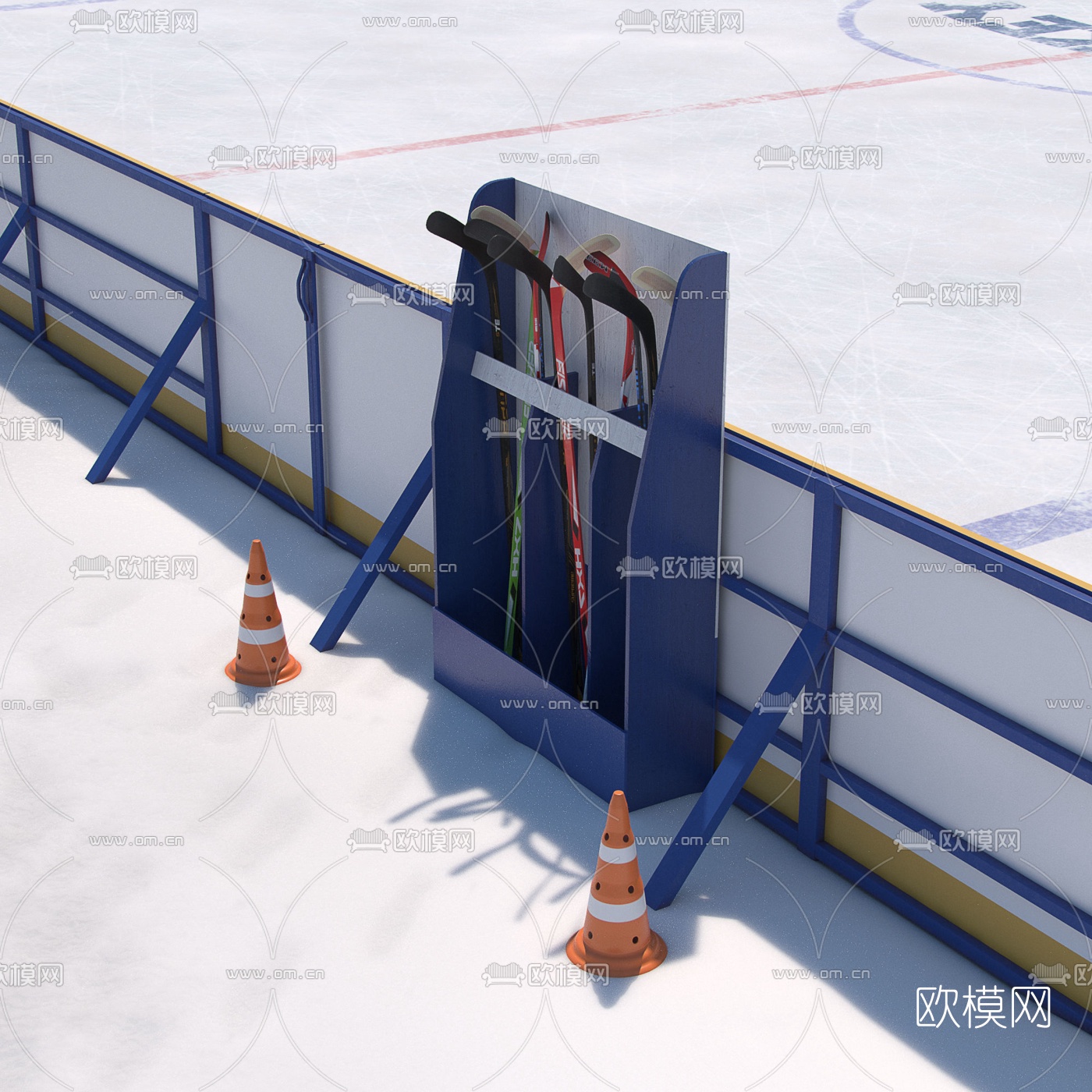 现代曲棍球场3d模型下载（渲染图5）