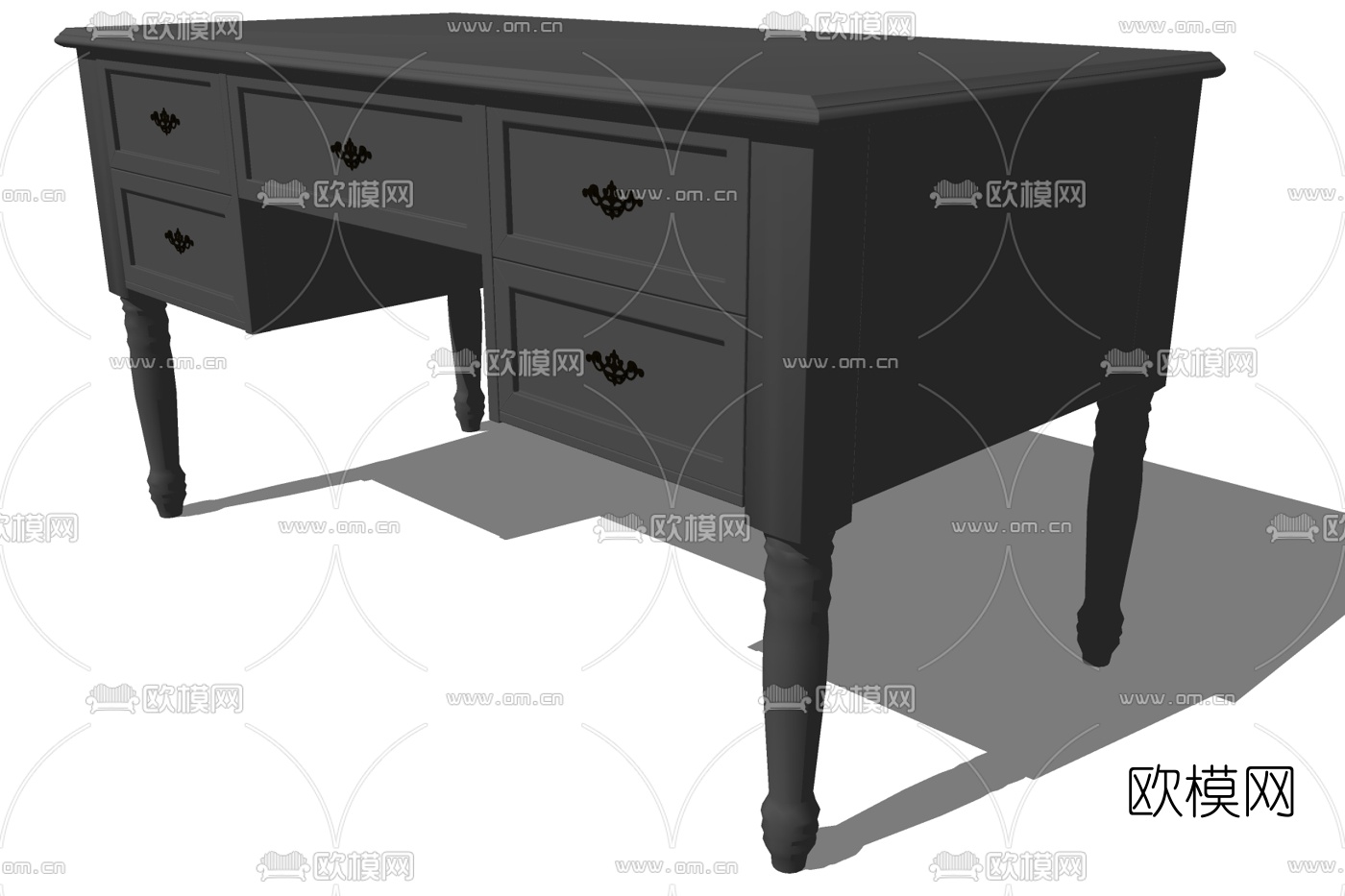欧式书桌su模型下载