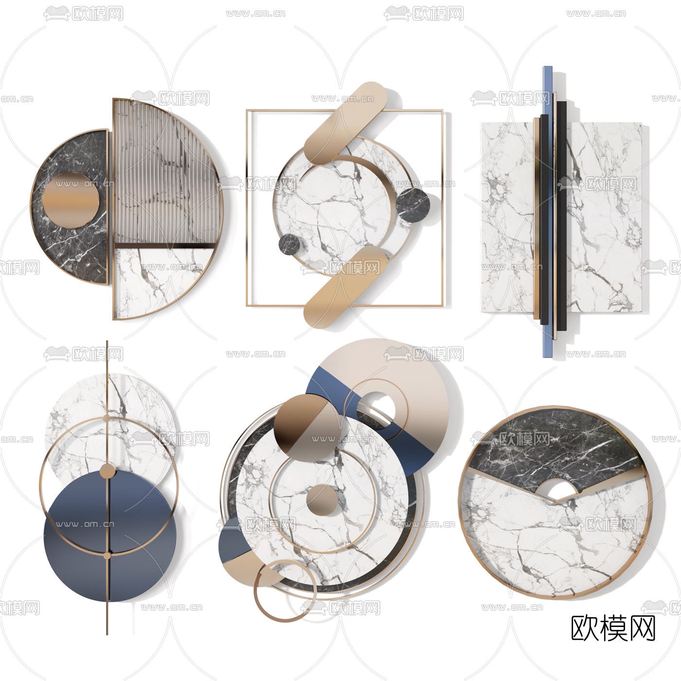 现代轻奢墙饰挂件3d模型