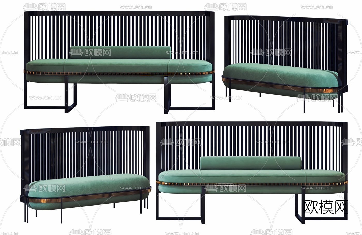 新中式高靠背休闲沙发3d模型下载