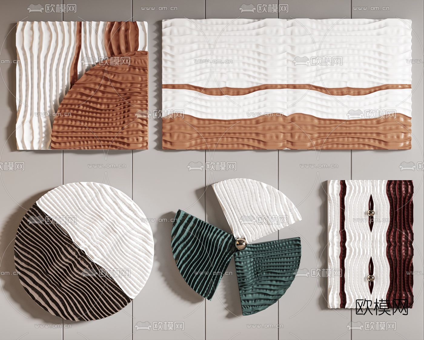 现代艺术墙饰挂件3d模型下载