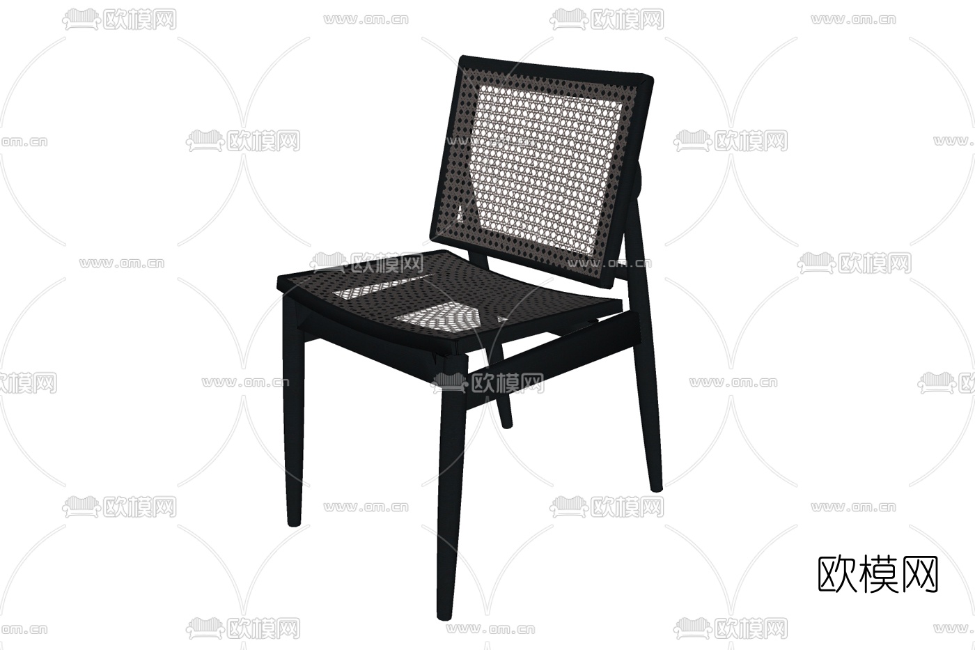 现代实木单椅su模型下载