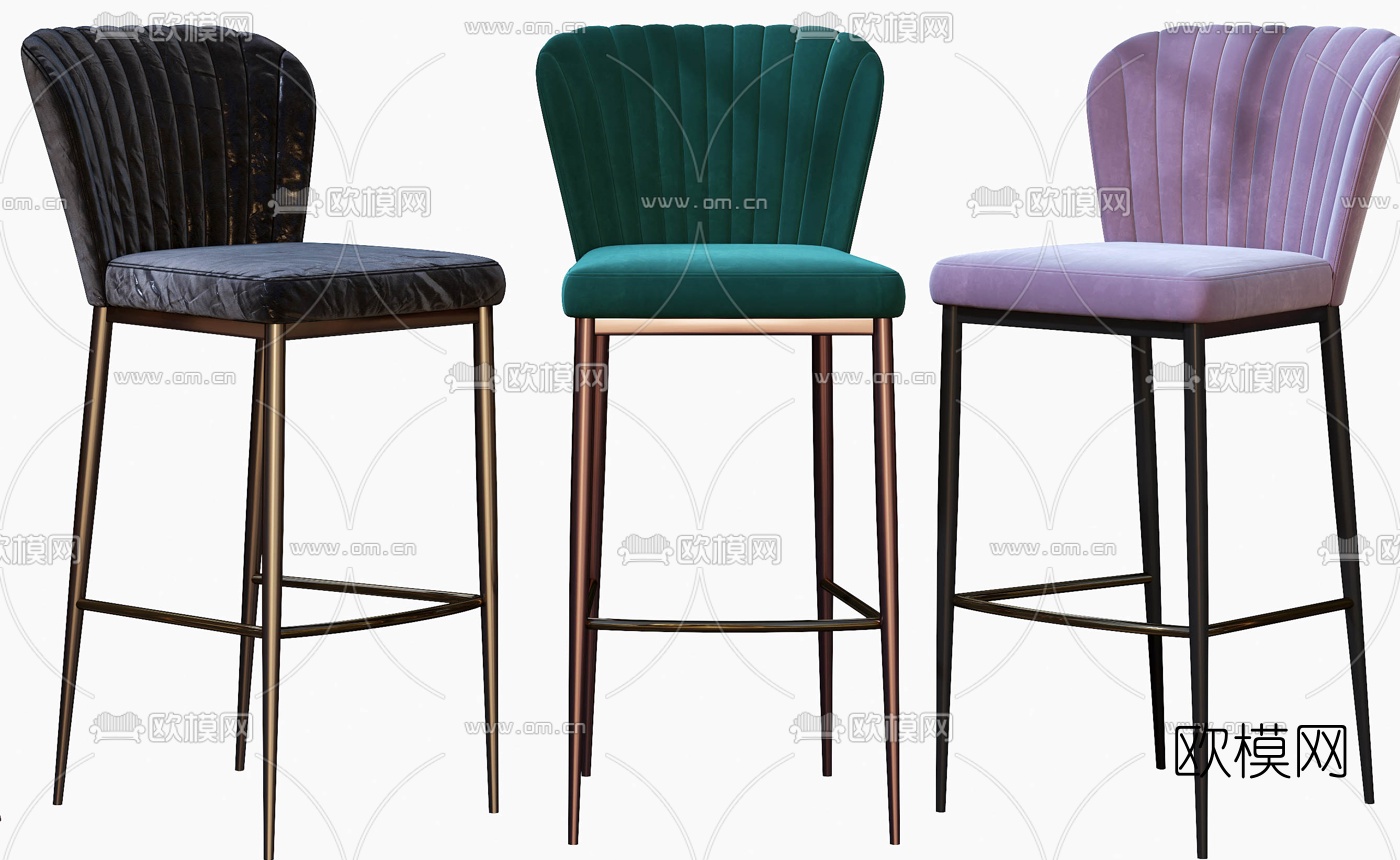 现代简约吧台椅3d模型下载（渲染图6）