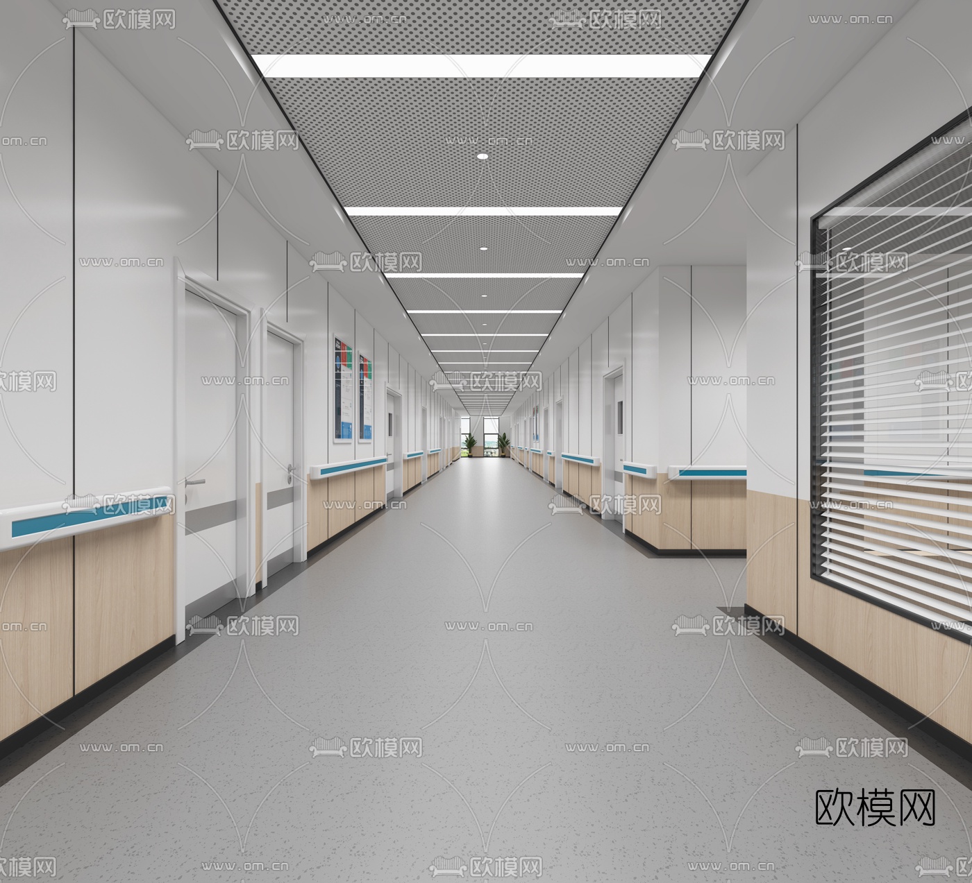 现代医院大厅诊室3d模型下载（渲染图2）