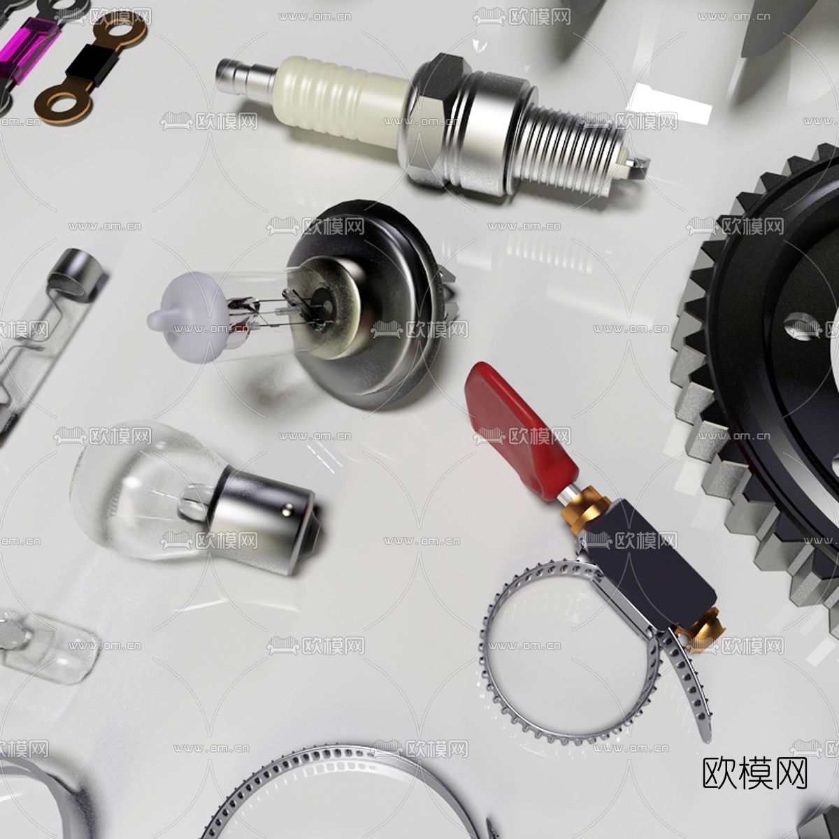 现代汽车零部件3d模型下载（渲染图2）