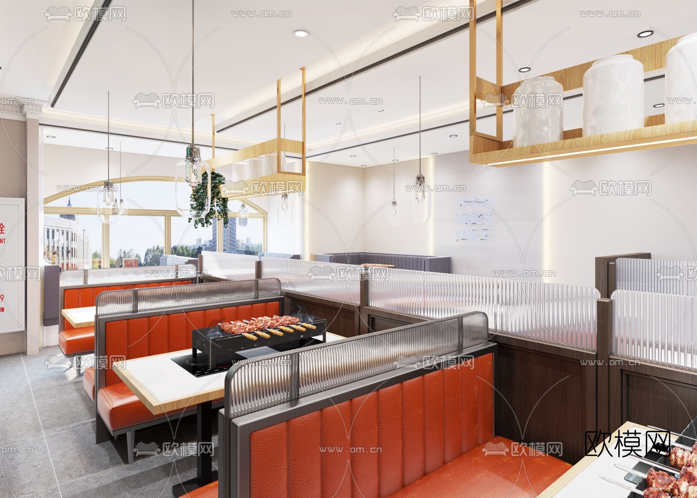 现代烧烤拉面店3d模型下载（渲染图2）