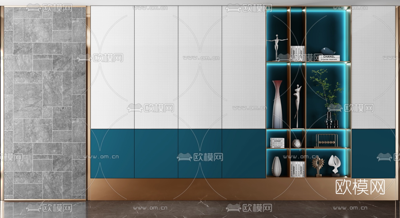 现代轻奢装饰柜储物柜3d模型