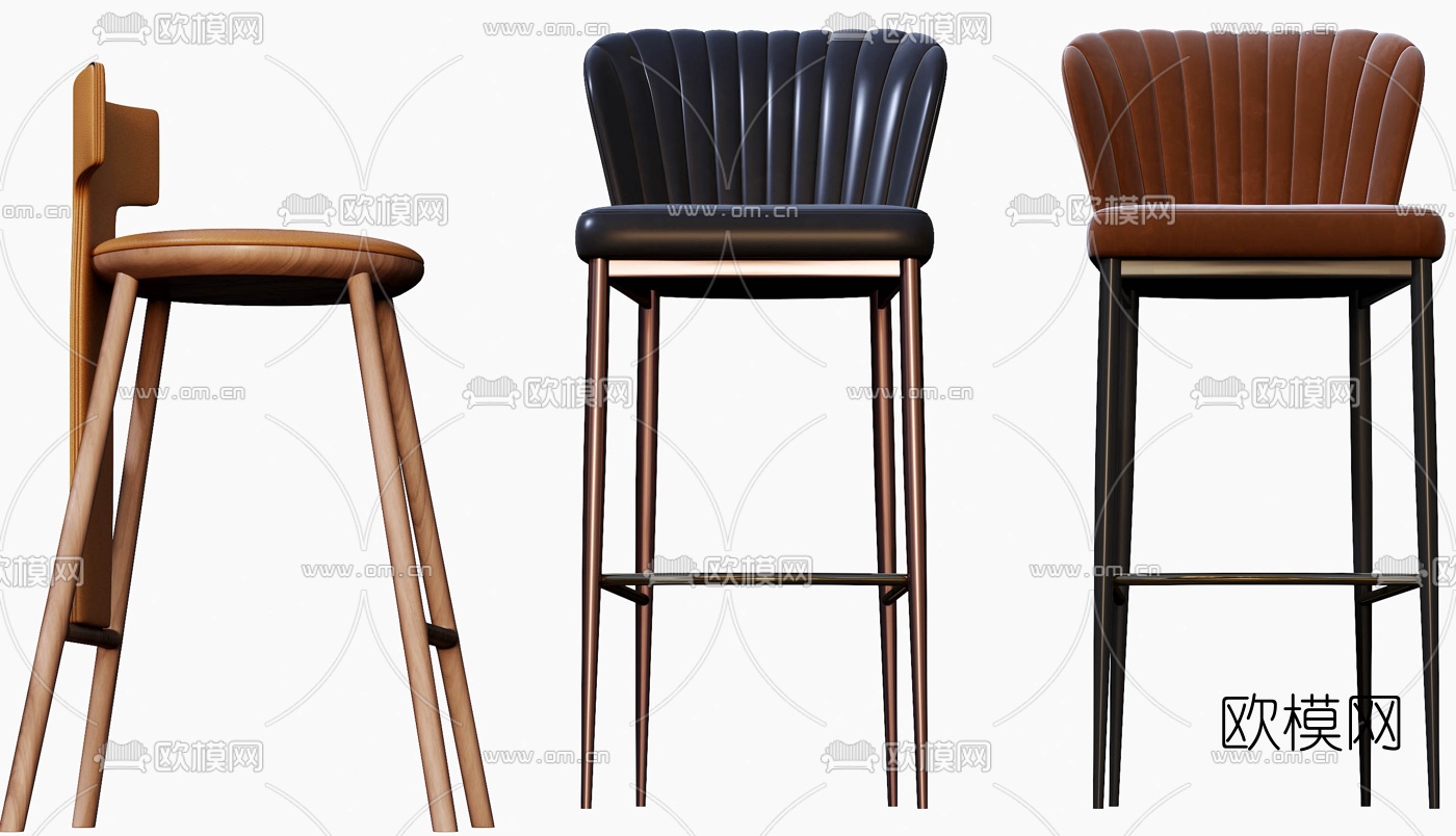 现代简约吧台椅3d模型下载（渲染图7）