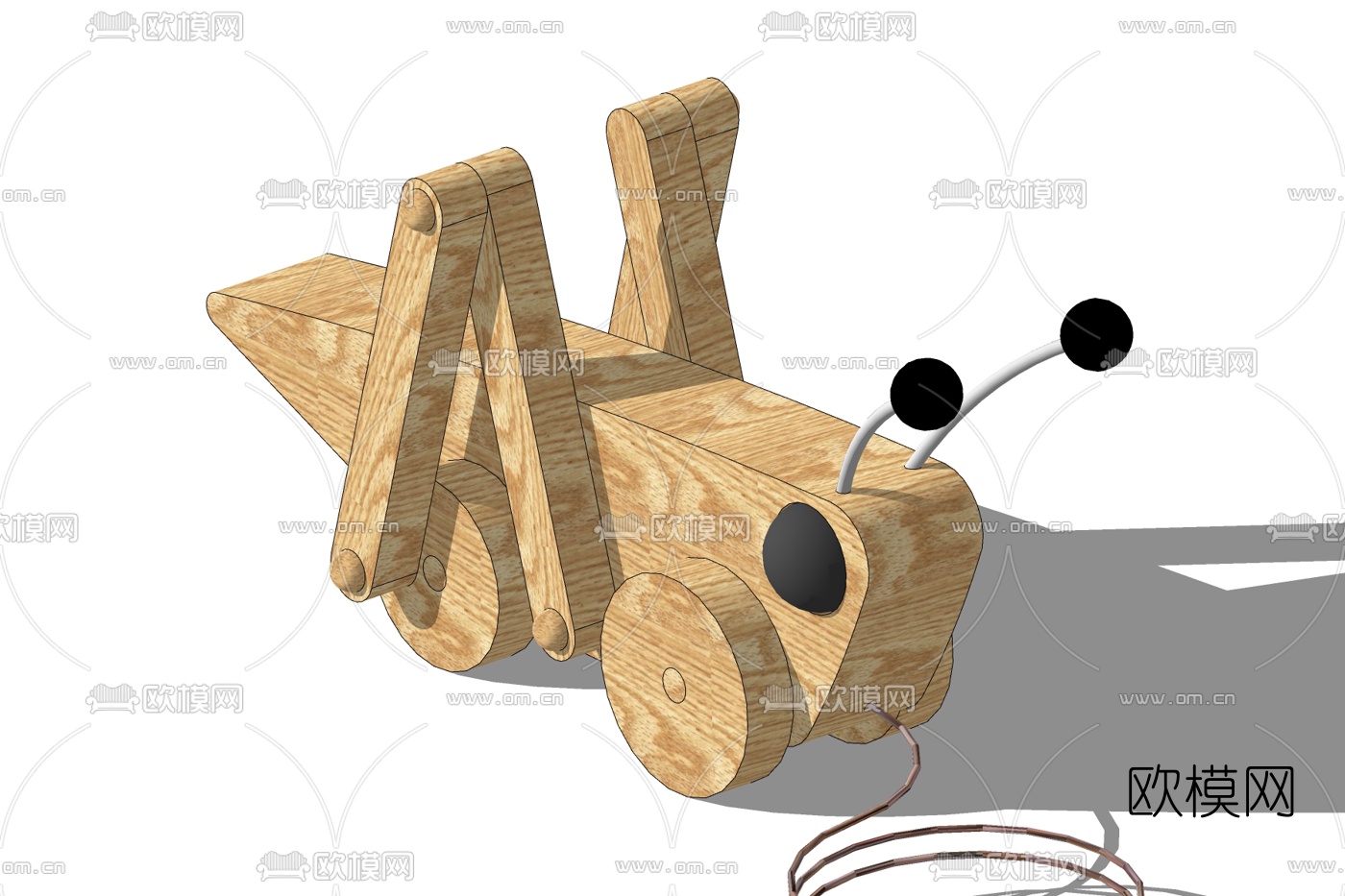 现代木质蚂蚁车玩具免费su模型下载