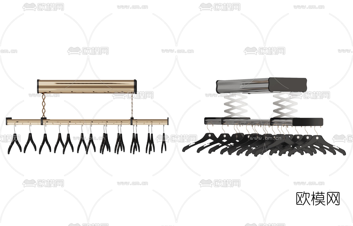 现代升降式晾衣架3d模型下载