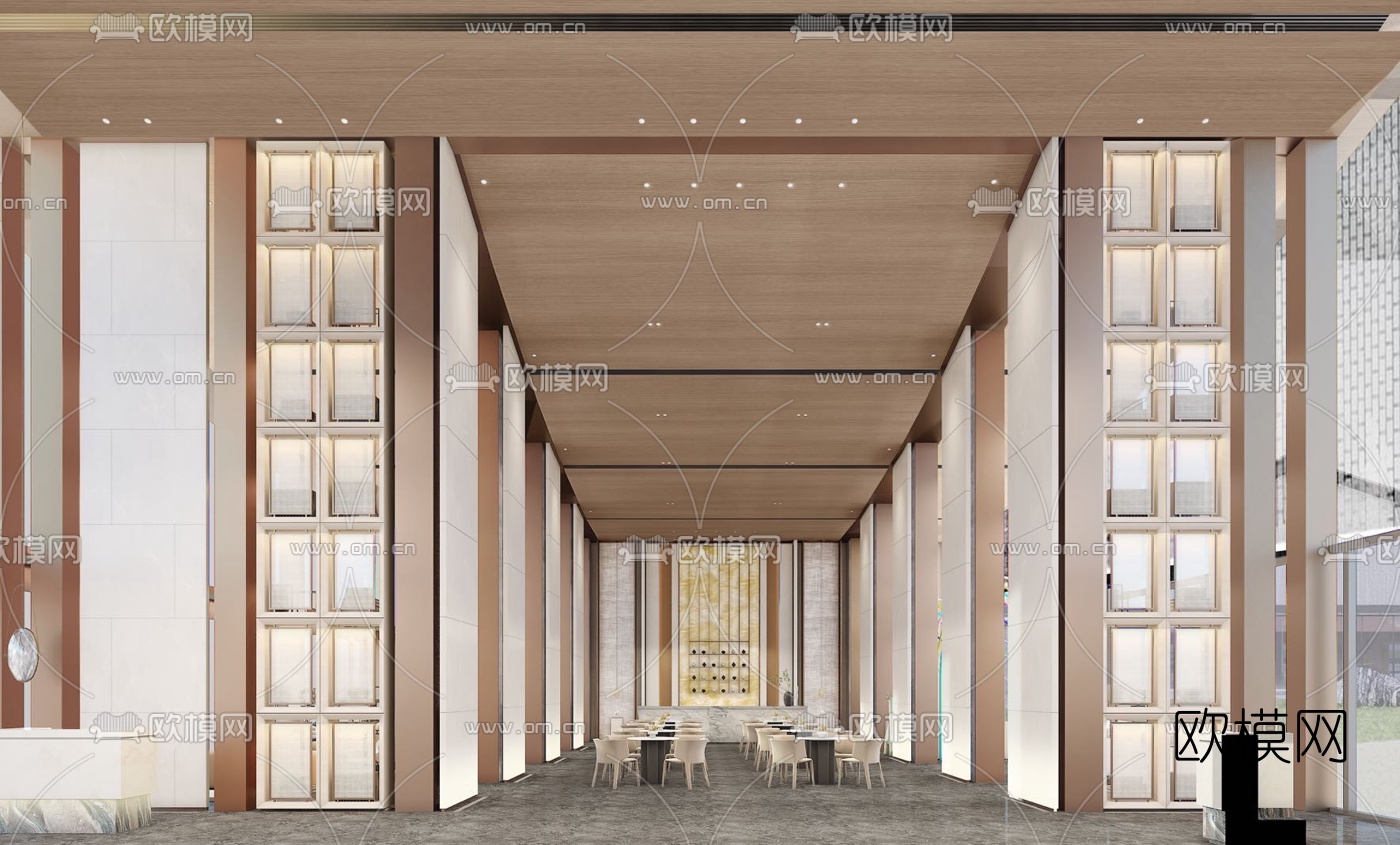 现代轻奢售楼处3d模型下载（渲染图3）