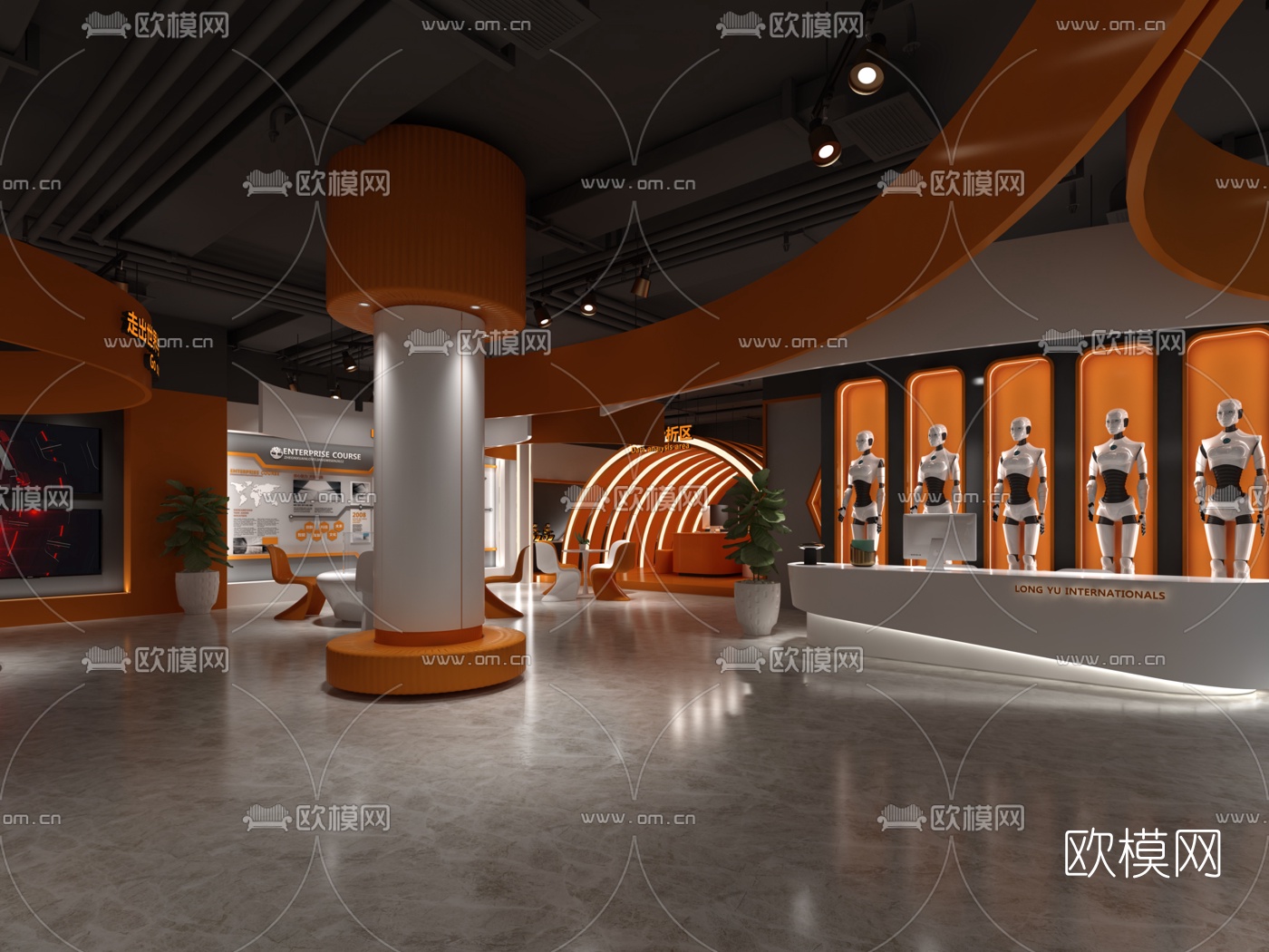工业风机器人科技展厅3d模型