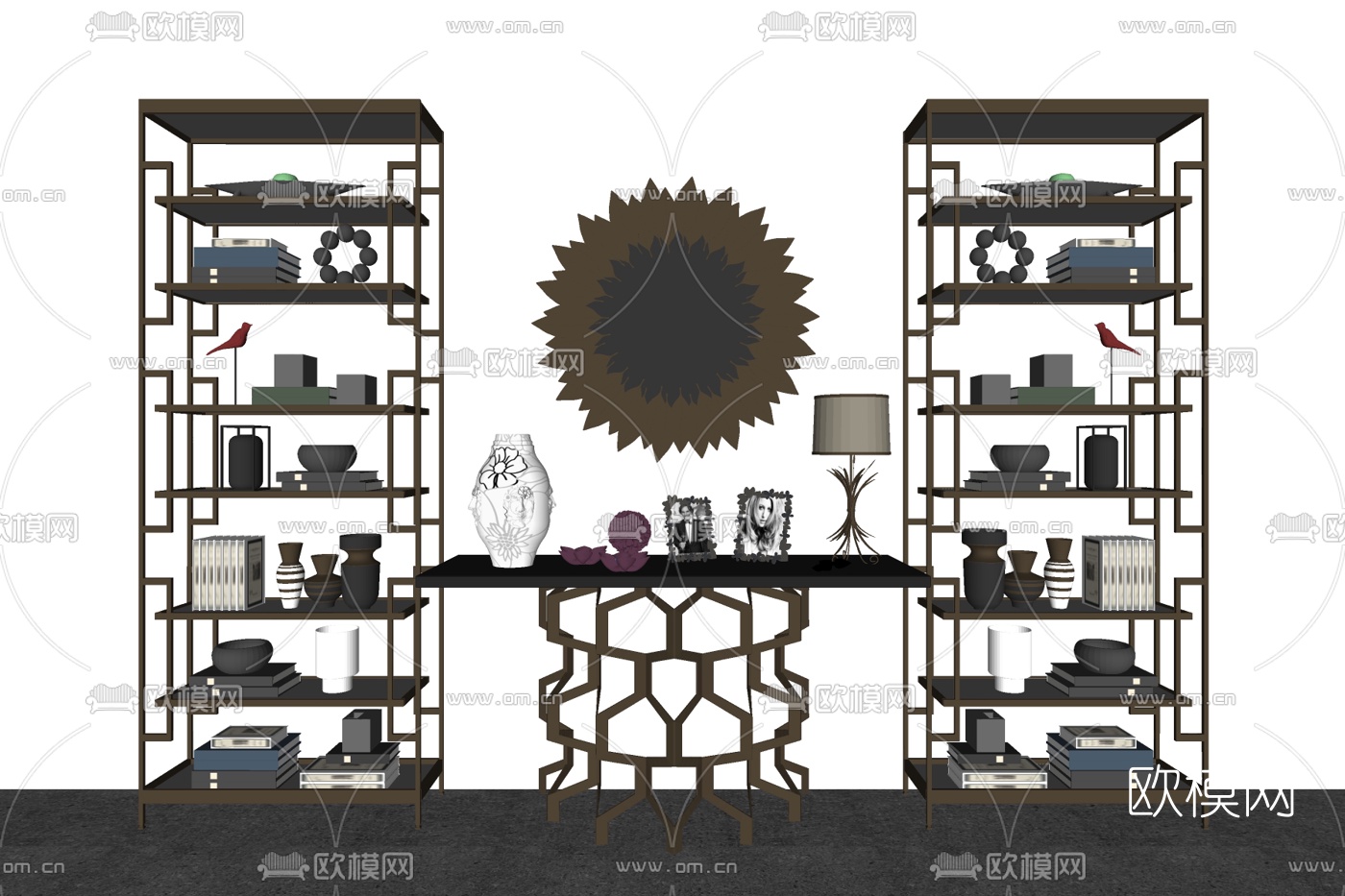 现代轻奢端景台su模型下载