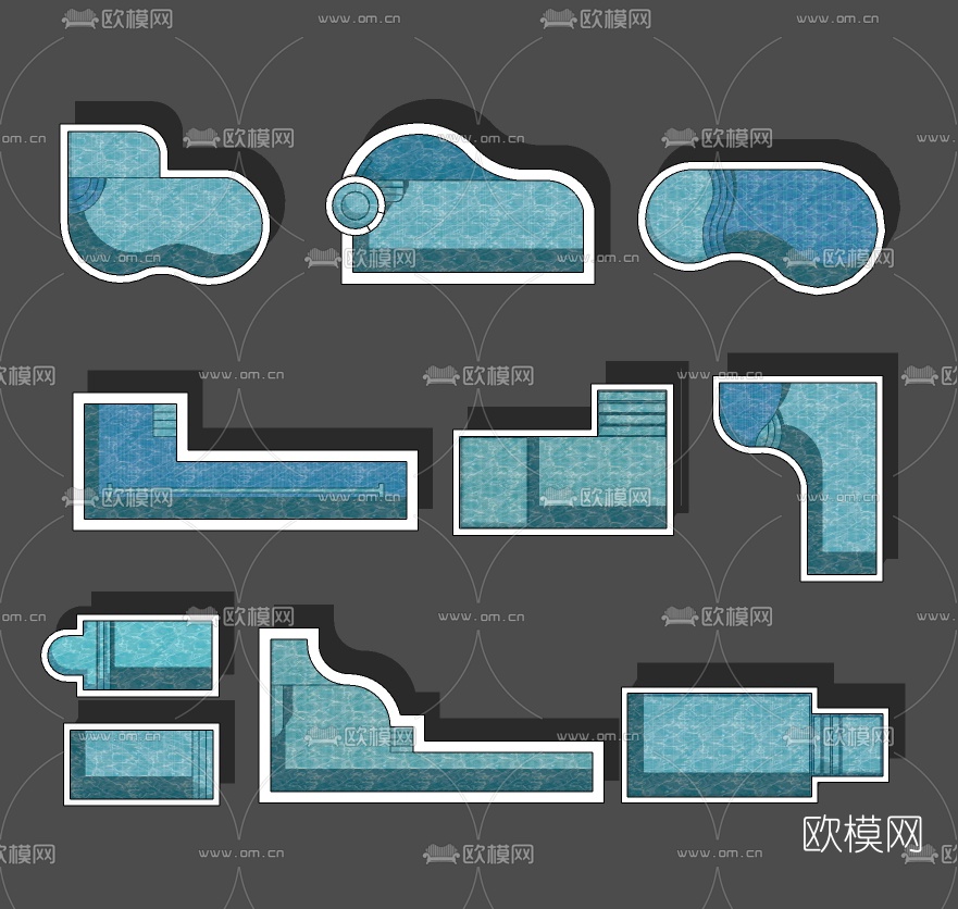 现代儿童泳池su模型下载（渲染图1）