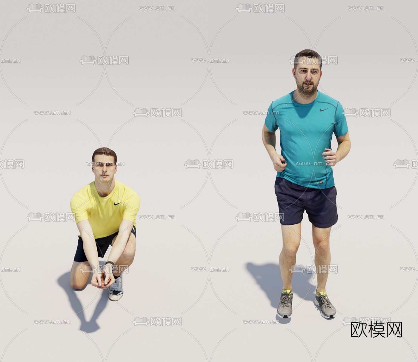 现代运动男士人物3d模型