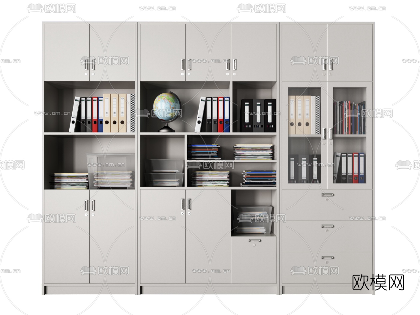 现代办公室文件柜3d模型下载