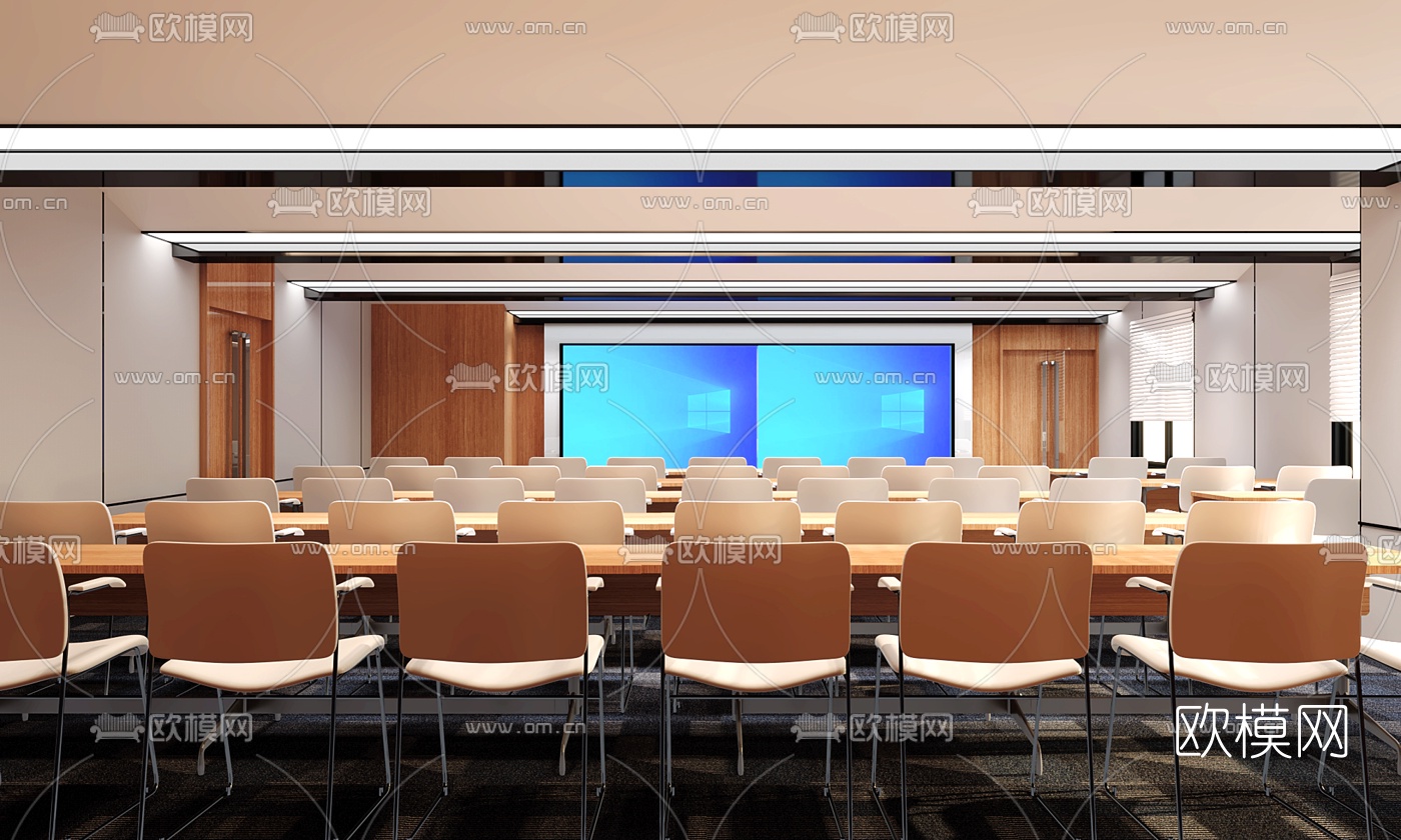 现代学术报告厅免费3d模型下载（渲染图2）