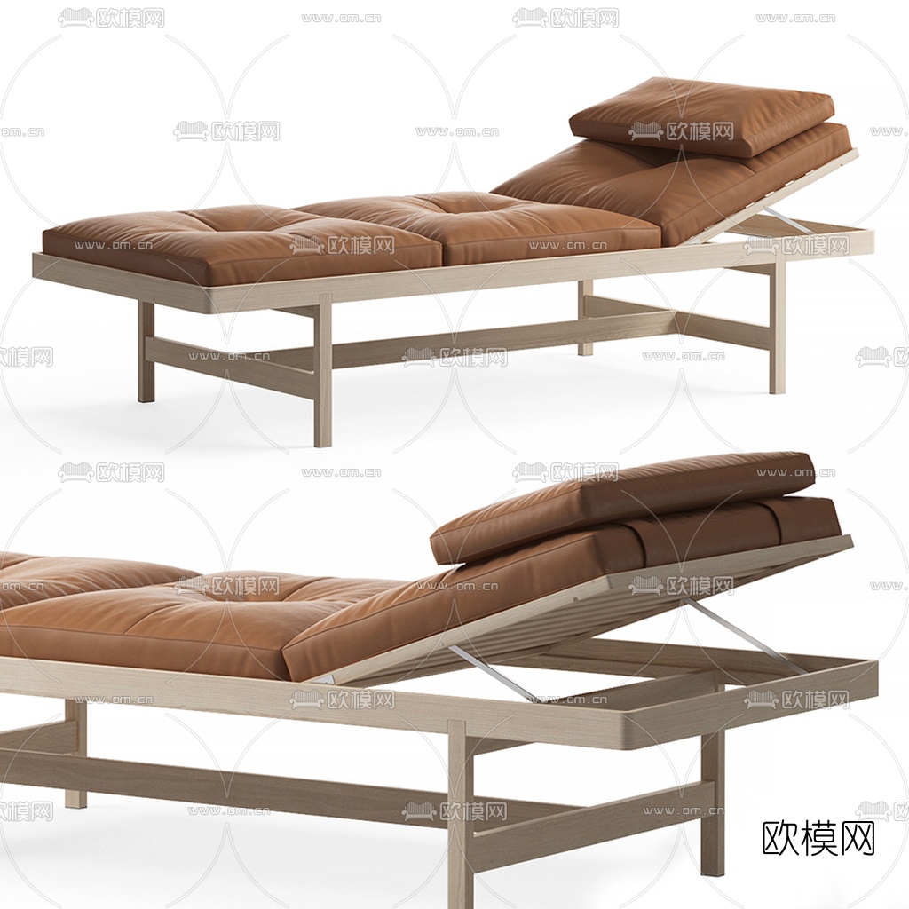 现代皮革躺椅3d模型