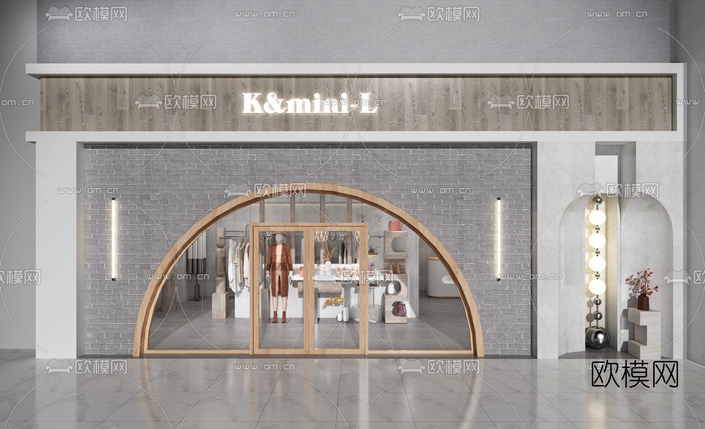 北欧简约服装店3d模型下载（渲染图2）
