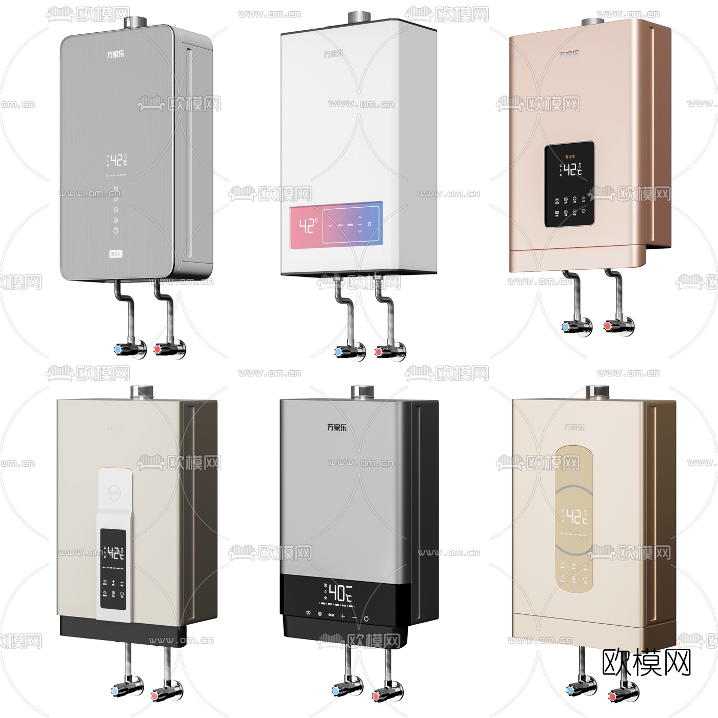 现代挂炉热水器3d模型