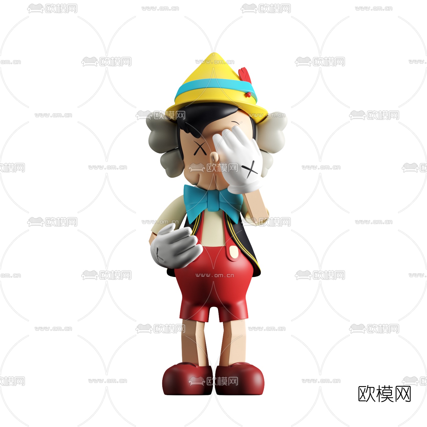 现代Kaws公仔玩具3d模型