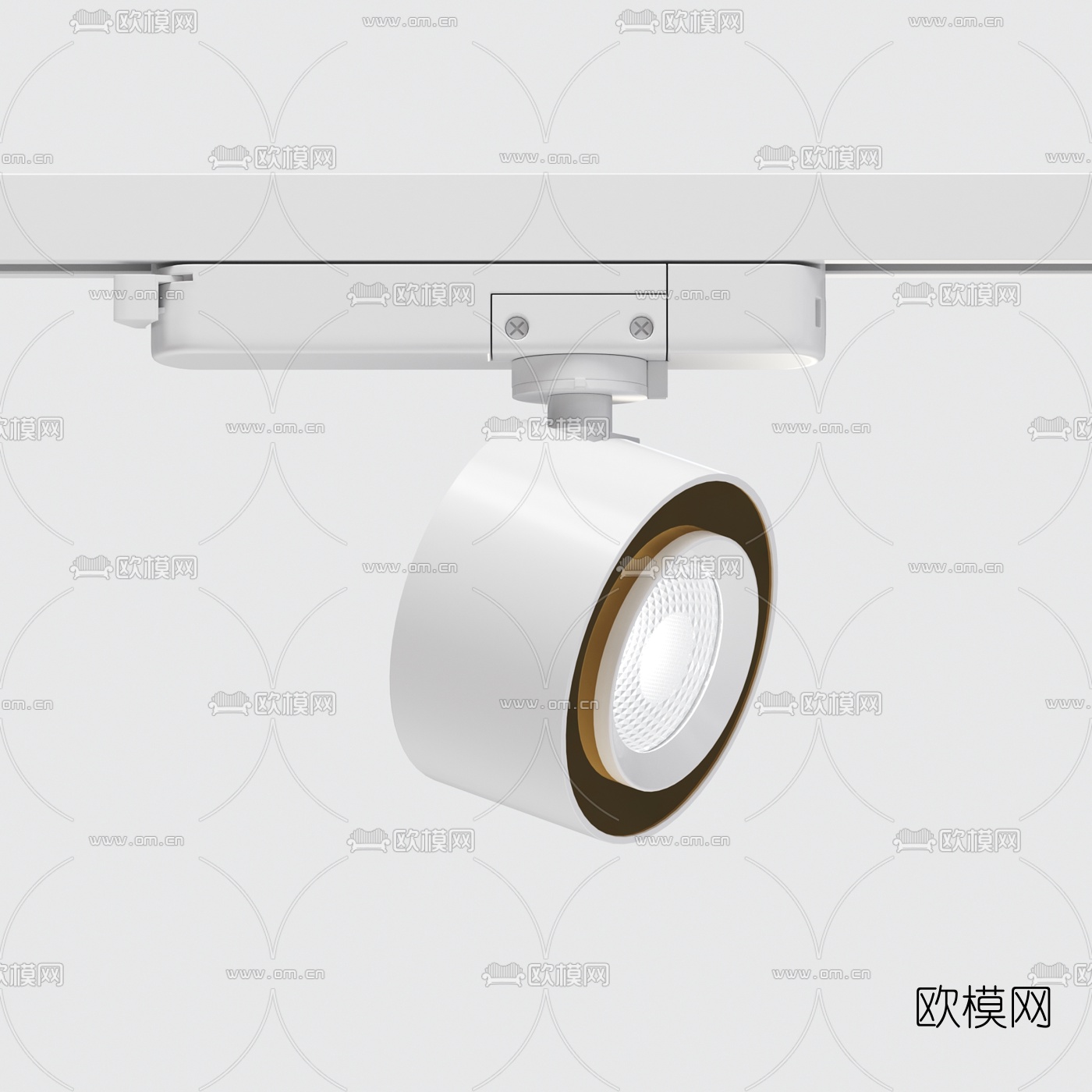 现代轨道射灯筒灯3d模型下载（渲染图1）