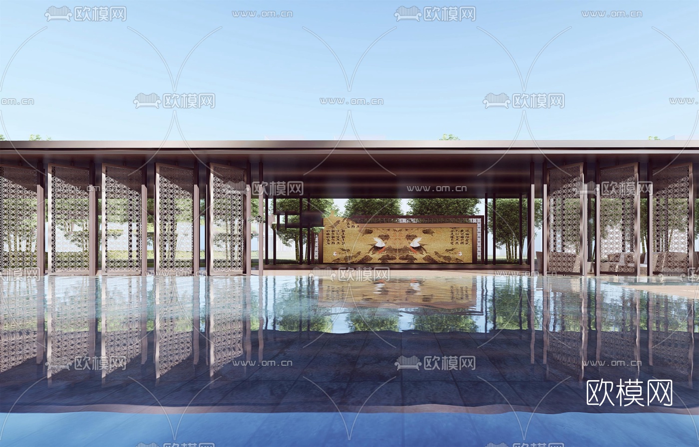 现代售楼处建筑外观su模型下载（渲染图7）