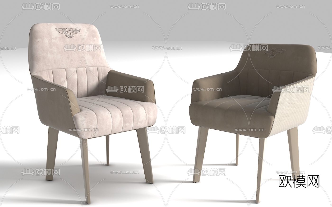 BENTLEY 北欧布艺休闲椅3d模型下载